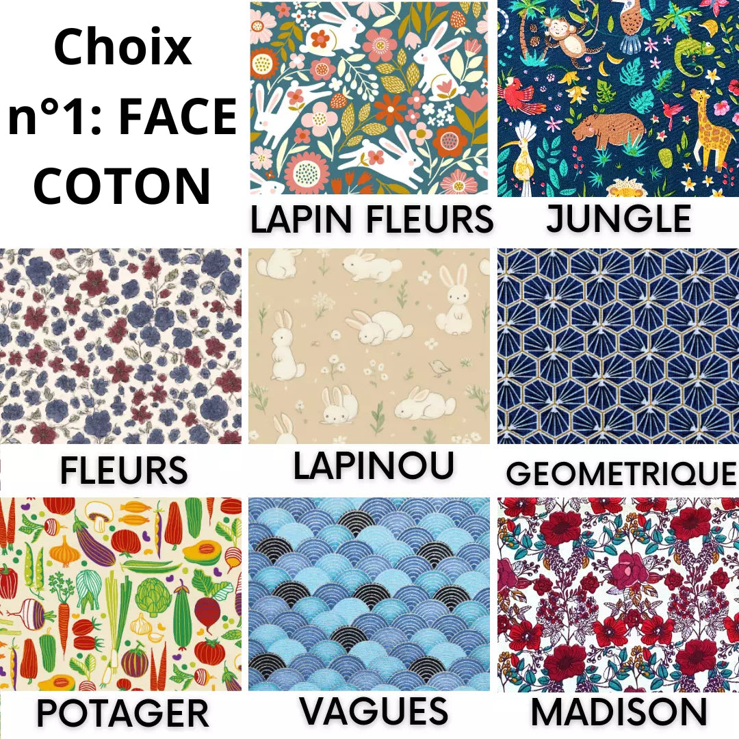 choix de tissus en coton imprimé pour vos pee pads tapis sur-mesure dodonac