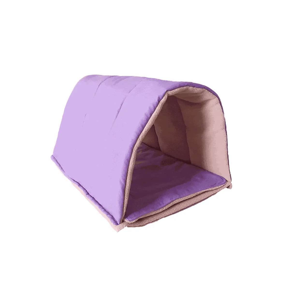maison tunnel cachette dodoNAC avec pee pad absorbant amovible pour rongeur, cochon d'inde, chinchilla, furet fait main et personnalisable vue 360°