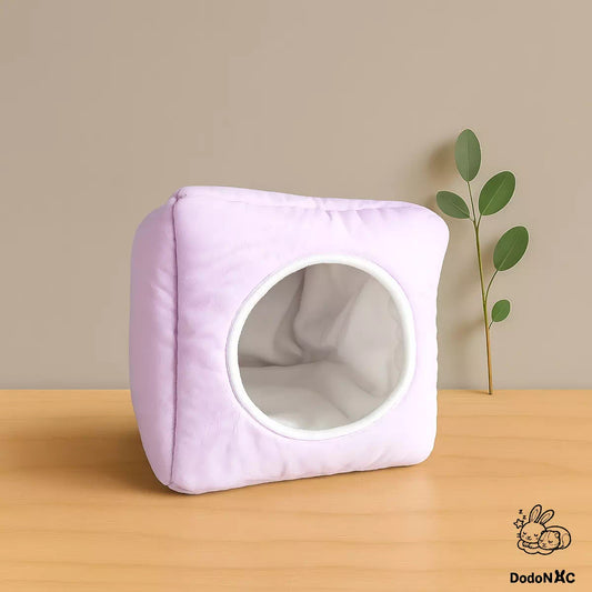 dodo cube rose 20x20cm dodoNAC maison et lit cachette pour rat, furet, cochon d'inde et chinchilla fait main et personnalisable