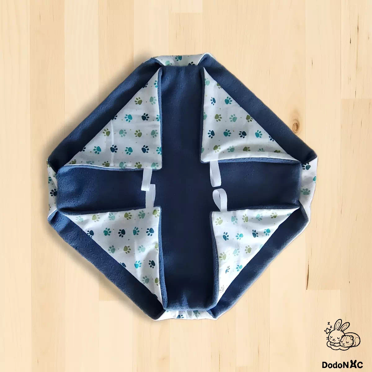 hamac double dodonac taille s (20x20cm) vue face polaire, lit suspendu pour cage de rongeurs, gerbille, souris fait main et personnalisable