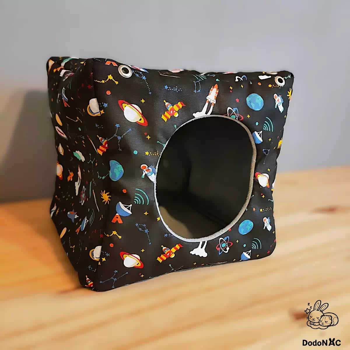 hamac maison cube dodoNAC (20x20cm) avec fixation oeillet à suspendre pour grand NAC, un lit confortable fait main pour des rats, furet, gerbille et chinchilla à personnaliser