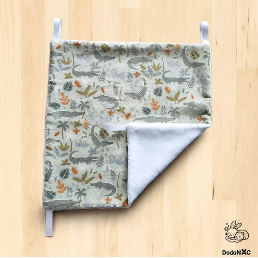 Hamac simple taille M (30x30cm) face tissu pour rats, cochons d’Inde et chinchillas personnalisé en coton et polaire, fait main par DodoNAC