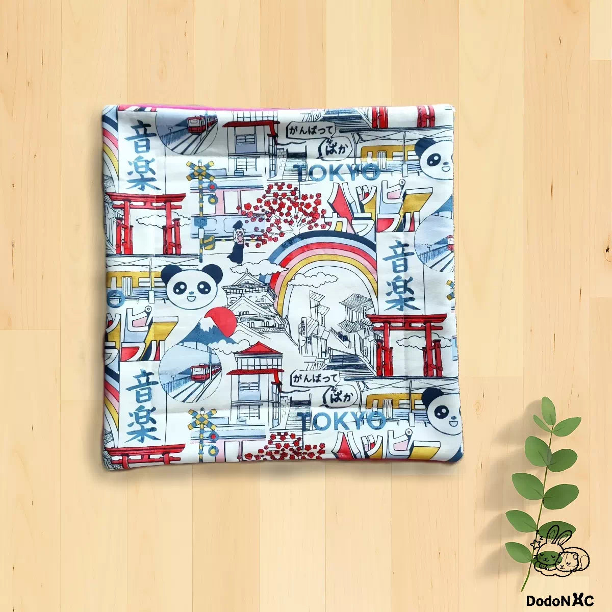 Pee pad tapis litiére et absorbant lavable taille M (30x30cm) dodoNAC pour rongeurs, chinchilla, cochon d'inde, lapins, rat, furet fait main et personnaliser présenté avec un tissu style japonais