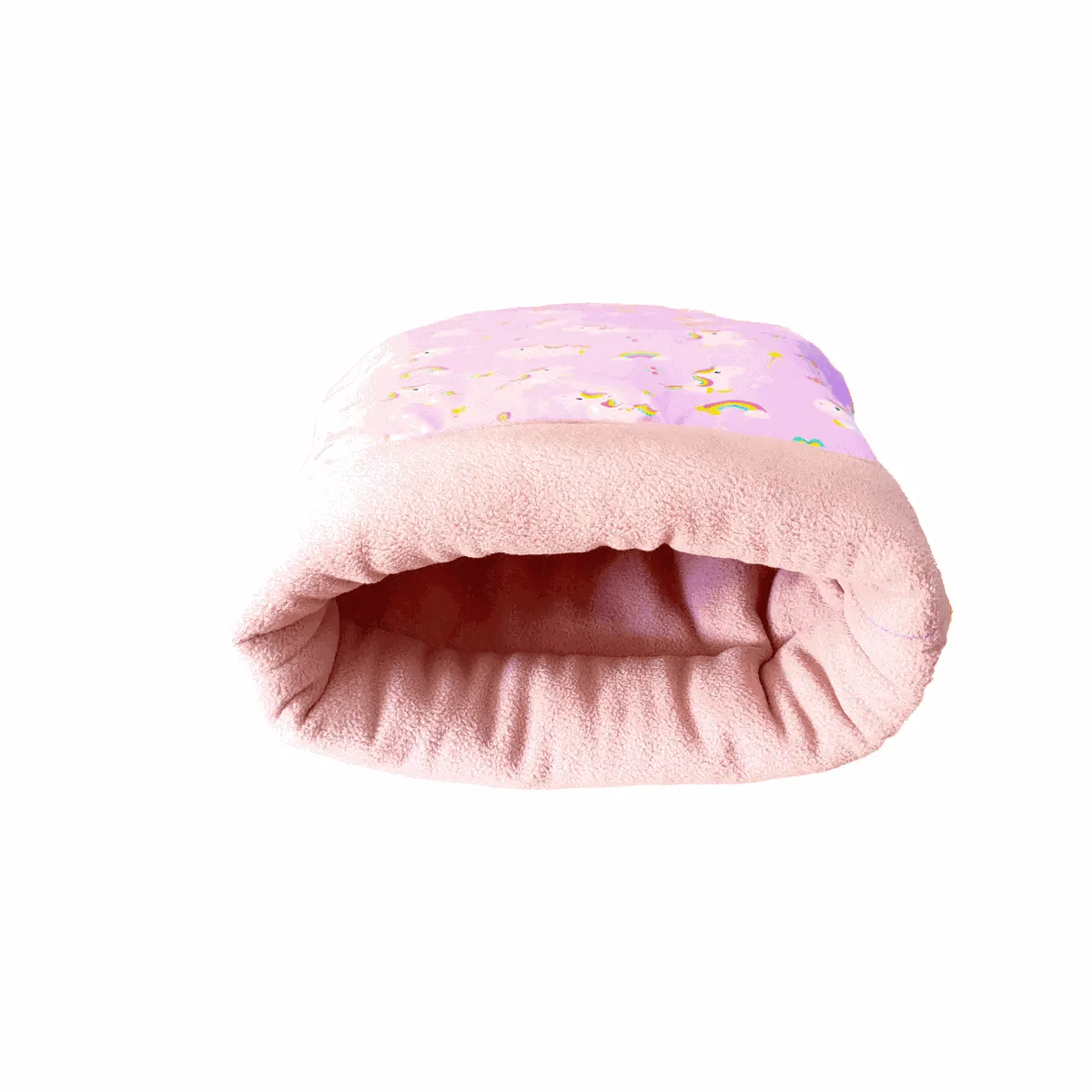 sac couchage molletonné avec intérieur en polaire dodoNAC cachette et lit confortable pour petits rongeurs, rat, souris, cochon d'inde fait main et personnalisable vue 360°