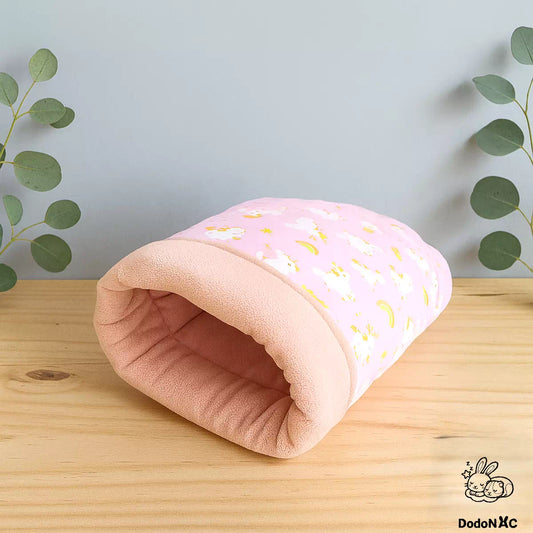 sac couchage molletonné avec intérieur en polaire dodoNAC cachette et lit confortable pour petits rongeurs, rat, souris, cochon d'inde fait main et personnalisable