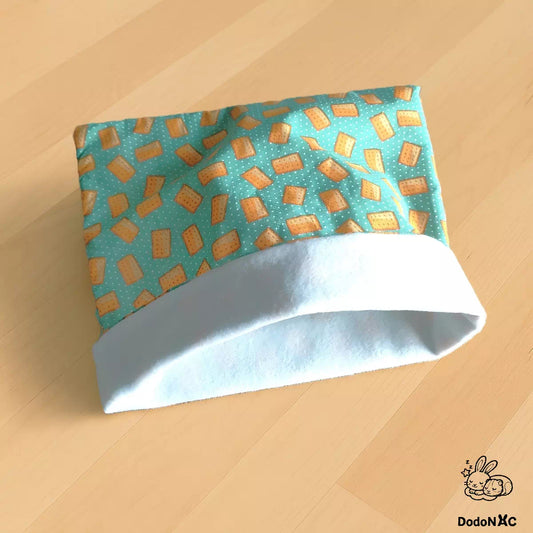 sac à calin ou sac de couchage taille M (30x30cm) dodoNAC vue du dessus pour rongeurs, rat, furet, cochon d'inde et chinchilla doux et confortable fait main et personnalisable