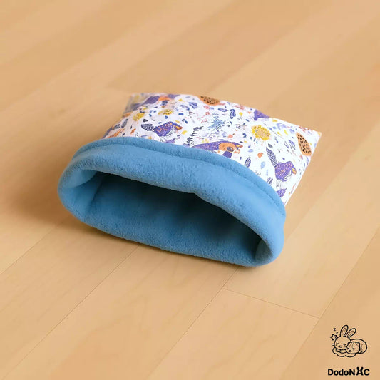 sac à calin ou sac de couchage taille S (20x20cm) dodoNAC vue du dessus pour petits rongeurs, souris, hamster et rats doux et confortable fait main et personnalisable