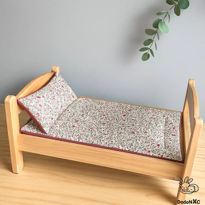 ensemble lit ikea pour lapin avec coussin et matelas en tissu, polaire et molleton fait main dodonac