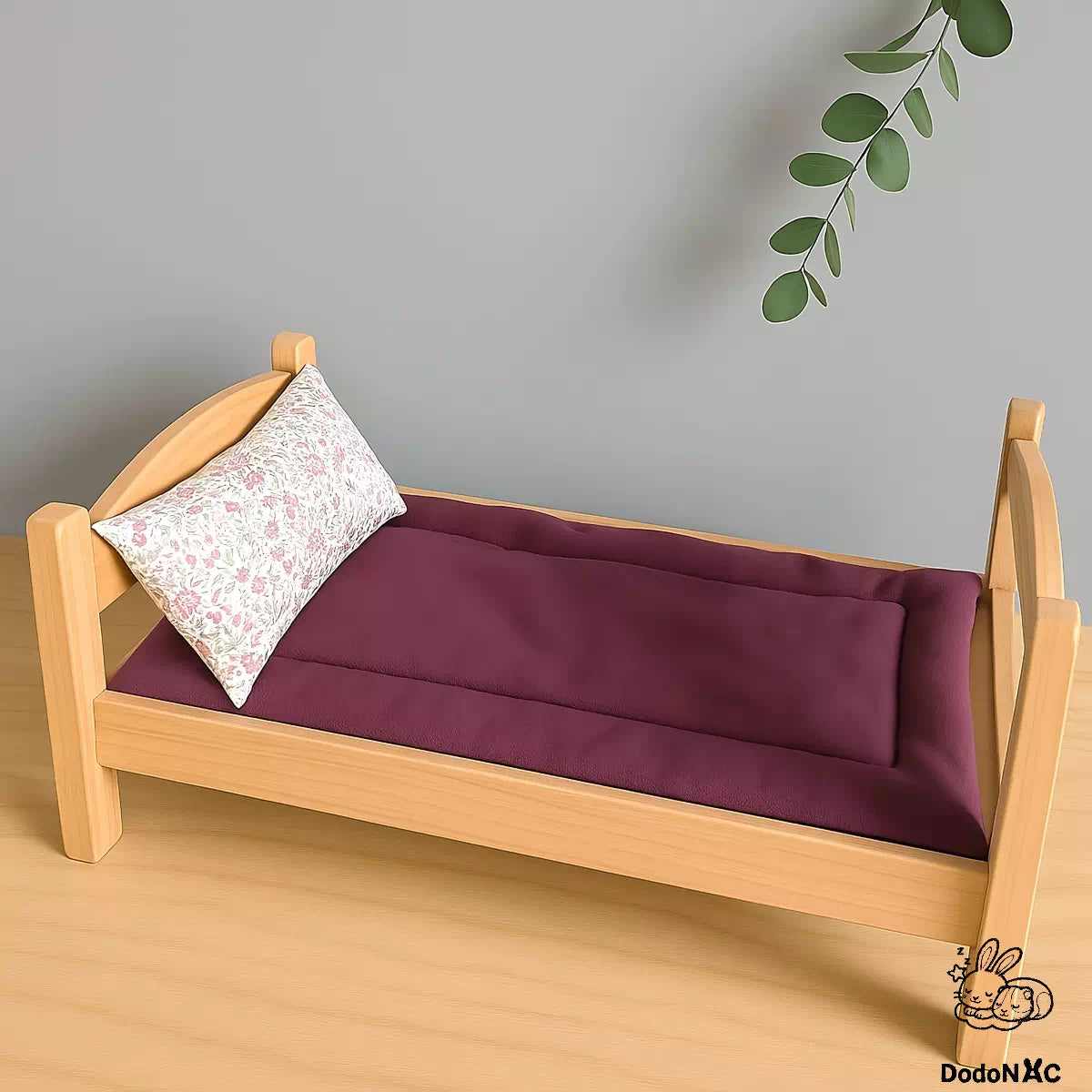 ensemble lit ikea pour lapin avec coussin et matelas face polaire et molleton fait main dodonac