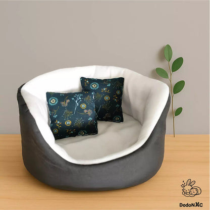 Coussin moelleux pour lits douillet  fait main et personnalisable pour animaux de compagnie présenté dans le lit douillet dodoNAC