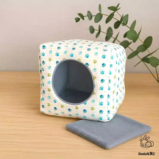 cabane rongeur en tissu personnalisable, maison dodo cube avec tapis polaire pour cochon d'inde, furet, chinchilla et rats