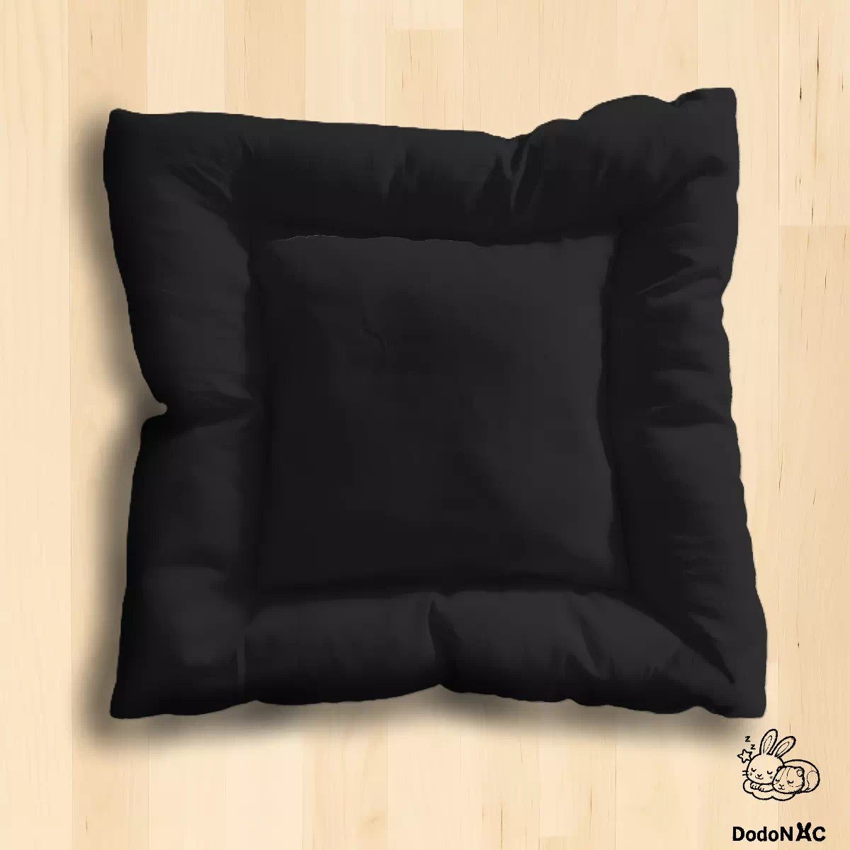 coussin moelleux dodoNAC (40x40cm)  lit pour lapin, furert, cochon d'inde et petits animaux confortable et rembouré fait main vue du dessus