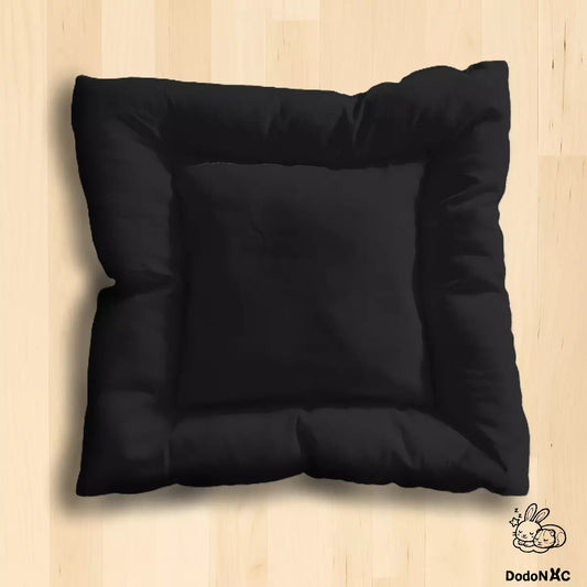 coussin moelleux dodoNAC (40x40cm)  lit pour lapin, furert, cochon d'inde et petits animaux confortable et rembouré fait main vue du dessus