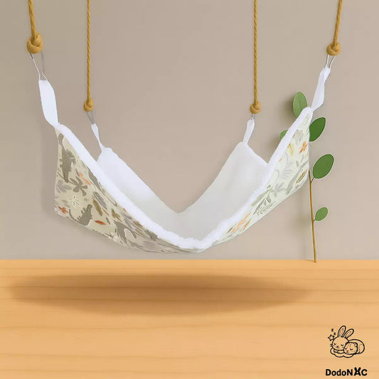 Hamac simple taille M (30x30cm) suspendu pour rats, cochons d’Inde et chinchillas personnalisé en coton et polaire, fait main par DodoNAC