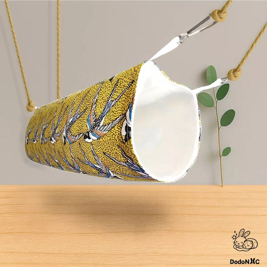hamac tunnel dodoNAC taille L (diamétre 14cm x longueur 40cm) suspendu pour cage de rongeurs, rat, furet, chinchilla, gerbille fait main et personnalisable