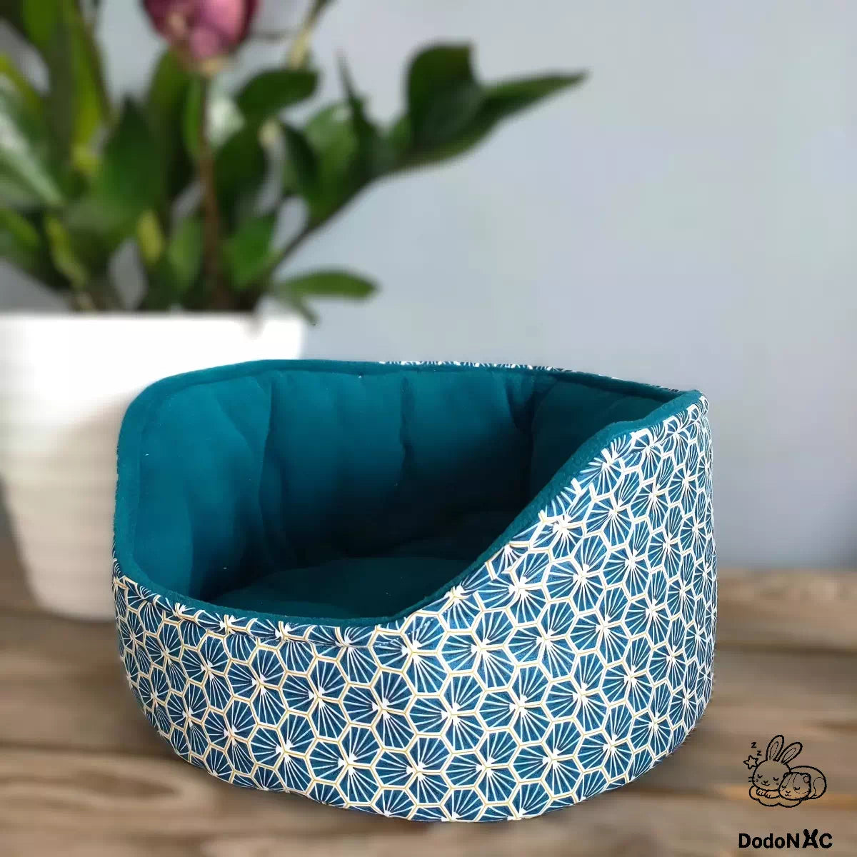 couffin ou cuddle cup tissu géométrique dodoNAC lit douillet douillet pour rongeurs, rat, cochon d'inde, furet, chinchilla confortable avec intérieur en polaire fait main