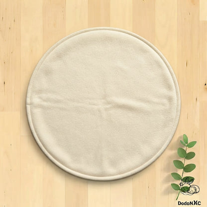 Face réversible unie en polaire écru pour tapis de litière rond - Polaire ultra-douce et absorbante pour petit animal (furet, rat) - DodoNAC