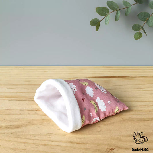 sac à calin ou sac de couchage taille S (20x20cm) dodoNAC pour petits rongeurs, souris, hamster et rats doux et confortable fait main et personnalisable